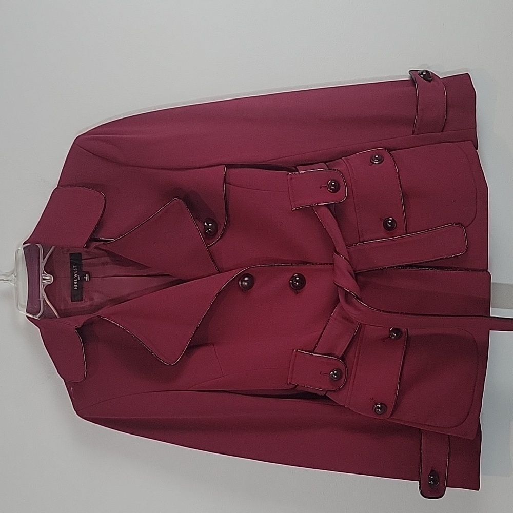 NINE WEST Red Belted Jacket